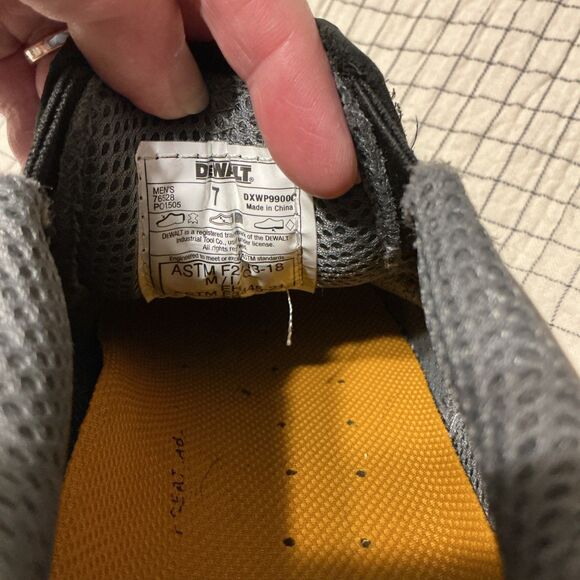 DEWALT Men's Work Steel Toe Shoes Black Work Safety Shoes Size 7 - Picture 9 of 11